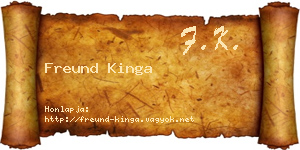 Freund Kinga névjegykártya